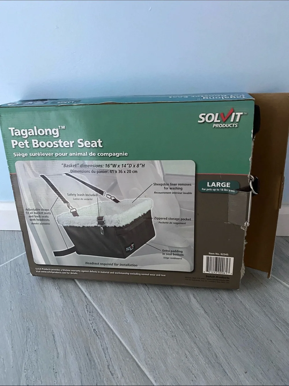 Solvit Tagalong Pet Booster Seat - Brown - Large